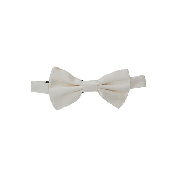 Dolce & Gabbana Men White Bowtie With Rear Hook Closure In Silk Man
